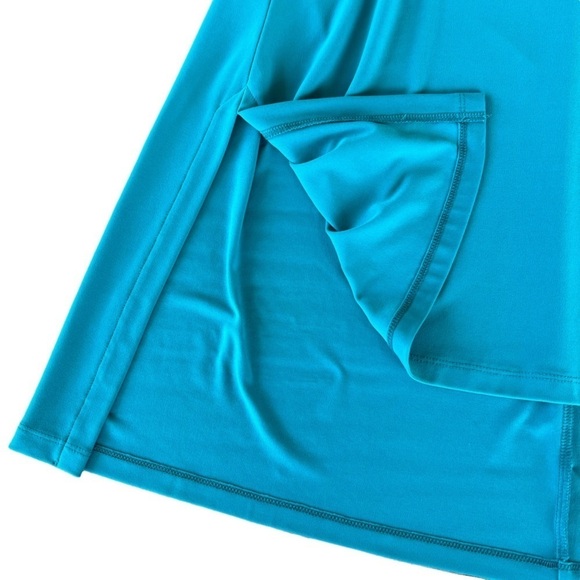 Sympli Canada Lagenlook Sleeveless Cut Out Shoulder Tunic Tank Teal Size 10 GUC - Picture 6 of 10